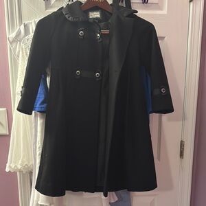 Rothschild Black Pea Coat Classic Design